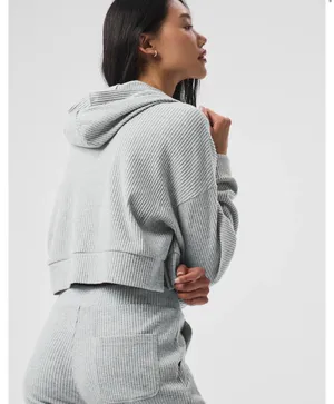 ALO Yoga Heather Light Gray Muse Sweatshirt thumbnail 3