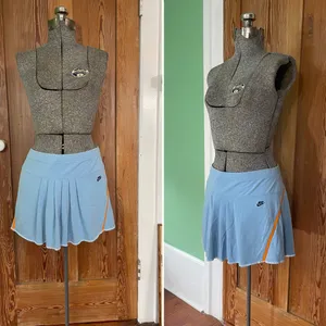 Nike Dri-Fit Y2K Baby Blue & Orange Pleated Tennis Skirt Sz M 💕🎀 thumbnail 5