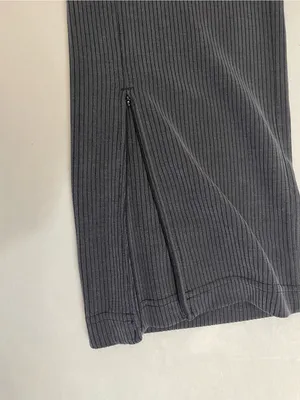 lululemon Ribbed Softstreme Zip leg High Rise Cropped 25” Pants Black Size 12 thumbnail 7