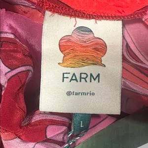 NWT Farm Rio Red Endless Summer V Neck Midi Dress Sz L thumbnail 5