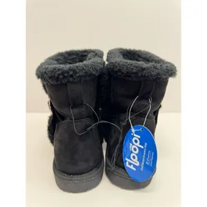 Floopi Mid Calf Winter Boots Size 10 Black Suede Fur Lined Pull On Style‎ NEW thumbnail 6