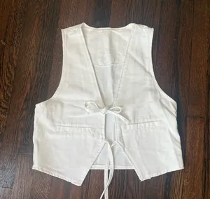 NWOT Amazon boho style open front white vest size large women’s thumbnail 1