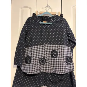 Tulip Women's Polka Dot Gingham Patchwork‎ Boho Style Top & Skirt Set XS thumbnail 6