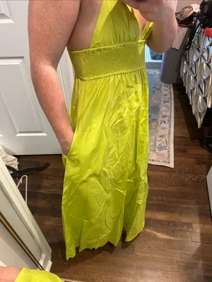 NWT Zara Lime Green Maxi Dress thumbnail 3