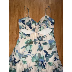 Hello Molly Blue Floral Cut Out Tiered Maxi Dress Small US 4 Summer Wedding Boho thumbnail 3