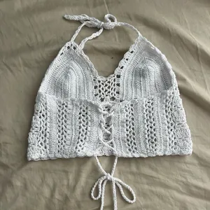 White Crochet Halter Top thumbnail 2