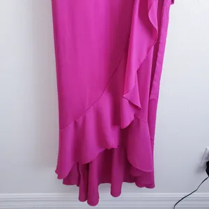 Lulu's Magenta Ruffle Maxi Wrap Dress thumbnail 5