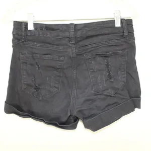KanCan Woman’s High Rise Stretchy Black Distressed Jean Shorts - Size W9 thumbnail 3