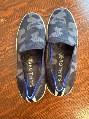 Rothy's Navy and Gray Knit Slip-On Loafers size 7 thumbnail 2