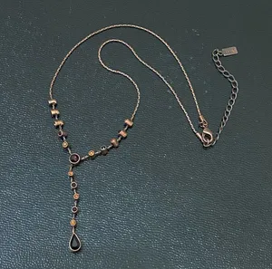 1928 Collection Copper Chocolate Rhinestones Y- Necklace thumbnail 3