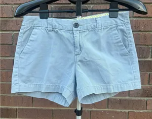 Merona Women's Size 2 Solid Gray Blue Shorts Chino 3" Inseam Short Summer thumbnail 1