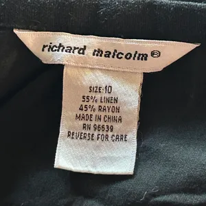 Richard Malcolm Womens Black Midi Embroidered Linen Skirt Size 10 Bohochic thumbnail 4