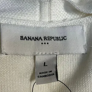 Banana Republic White Long Sleeve V Neck Faux Wrap Surplice Blouse Top Size L thumbnail 4