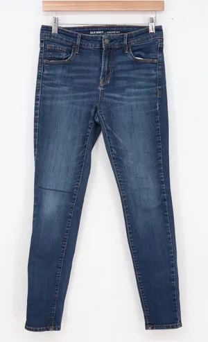 Old Navy Jeans Womens 4 Rockstar Mid-Rise Dark Wash Skinny Stretch Excellent thumbnail 1