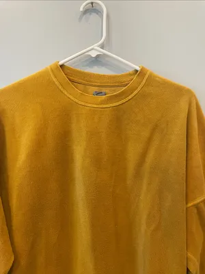 Mustard Crewneck Women's velour Sweatshirt aerie xs thumbnail 2