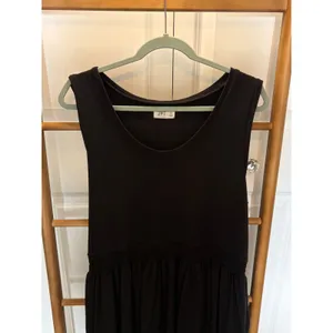 24/7 by Maurices Womens 3X Black Ribbed Smocked Waist Sleeveless Skater Dress thumbnail 3