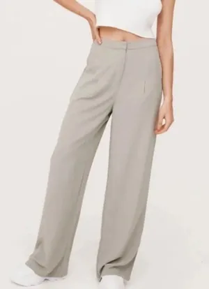 Nasty Gal Sage Green Flowy Trousers thumbnail 1
