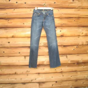 7 for All Mankind Low Rise Boot Cut Jeans 24 X 32 thumbnail 4