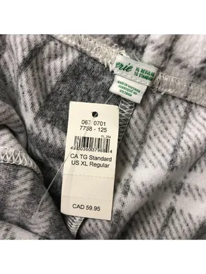 Aerie Womens Gray & White Casual Plaid Drawstring Lounge Jogger Pants Fuzzy XL thumbnail 3