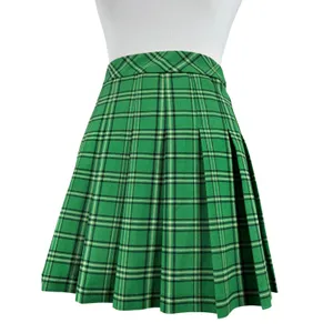 Aritzia Sunday Best Kelly Green, Black & White Pleated Mini Skirt thumbnail 4