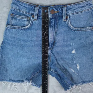 Wrangler Retro High Rise Cut Off Shorts Womens 26 Blue Distressed Raw Hem Frayed thumbnail 10