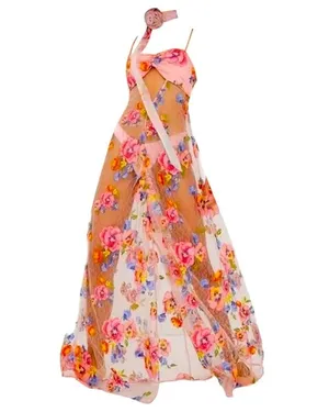 For Love & Lemons Embroidered Maxi Detailed Floral Appliqué NWT Size XS NWT thumbnail 1