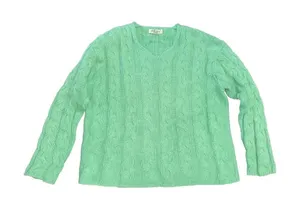 Eddie Bauer Cable Knit Green Pullover Sweater Size Medium 90s Vintage Casual thumbnail 1