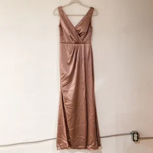 Revelry Blair Satin Gown Bridesmaid Dress in Rose Quartz Size 4 thumbnail 2