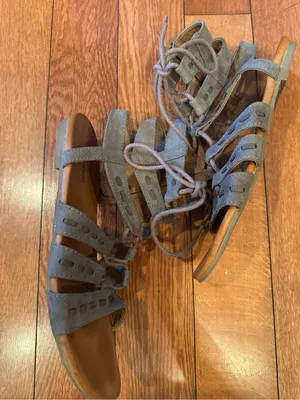 Maurices Olive Green Strappy Gladiator Lace Up Sandals Back Zip Women's Size 9 thumbnail 4