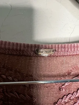 Free‎ People Embellished Embroidered Sheer Lace Boho Mauve Long Sleeve Top thumbnail 7