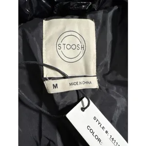 Stoosh Jacket Womens Medium Black Glossy Bubble Coat Cropped Shiny Puffer New thumbnail 12