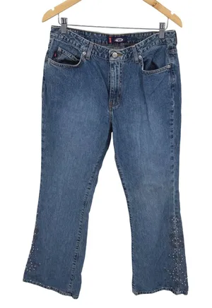 Vtg Bongo Jeans 13 City Rider Bootcut Embellished Flare Studded Y2K High‎ Rise thumbnail 1