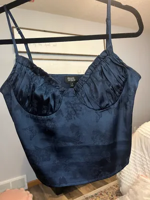 PacSun Flower Print Ruffle Bustier Top thumbnail 1