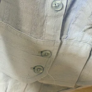 American Eagle Light Blue Textured Stripe Oversized Button Down Shirt XL 6246 thumbnail 4