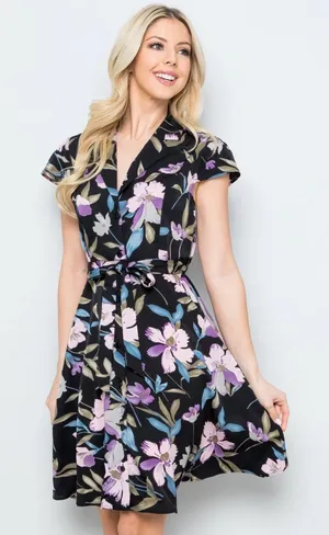 Vintage Floral Print Dress Size Small thumbnail 1