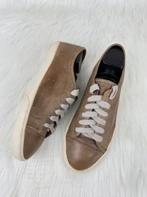 Frye Mindy Low Lace Up Leather Sneakers Size 8 Taupe 3472365-GRY thumbnail 11