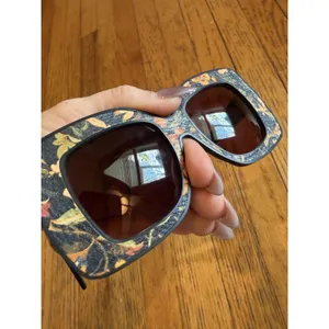 LIMITLESS AP 33 Sunglasses Womens Square Blk Floral Brn Lens thumbnail 5