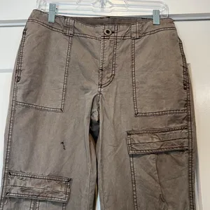 Free People dark green low rise Utility Pants Wild Truffle size 4. NWOT! thumbnail 6