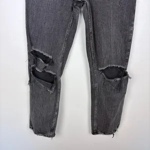 Abercrombie‎ & Fitch Ultra High Rise Ankle Straight Jeans Curve Love Black 26 R thumbnail 3