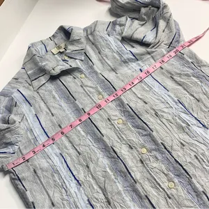Imperfect Koch women’s long sleeve button down shirt textured cotton blend large thumbnail 10