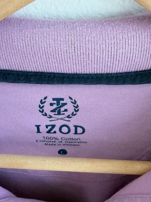 Izod Light Purple short sleeve cropped button Polo thumbnail 4