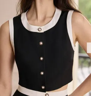 RIHOAS The Black Round Neck Colorblock Tank Top 3 thumbnail 1
