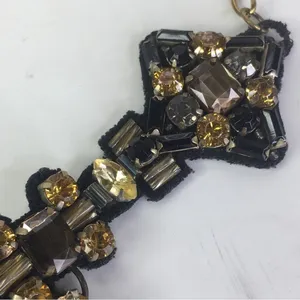 New Free People Black Suede Jeweled Choker Collar thumbnail 7