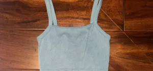 Green Ribbed Tank Top thumbnail 1