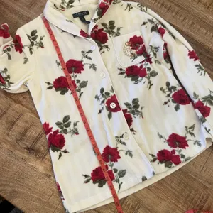 Lauren Ralph Lauren Fleece Pajama Top S Crest‎ Monogram Rose Floral Valentines thumbnail 11