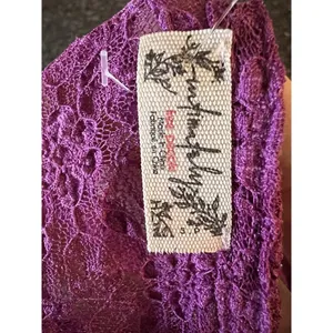 FREE PEOPLE Keep it simple lace baby tee In Dramatic Orchid Pink‎ purple Size S thumbnail 6