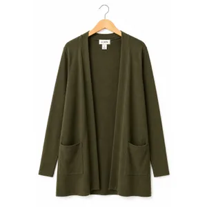 J.Crew Re-Imagined Open Front Cardigan Sweater Small Olive Green 100% Cotton thumbnail 13