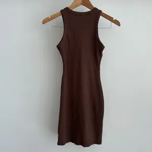 Meshki Tina Dress Small Brown Ribbed Knit Jersey Mini Bodycon Racerback‎ Minimal thumbnail 7