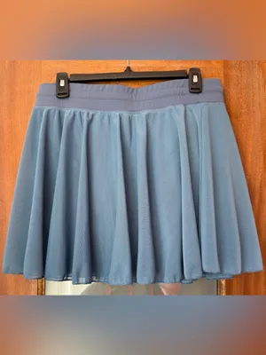 Halara High Waisted Drawstring Contrast Mesh 2 in 1 Flowy Provincial Blue Skort thumbnail 6