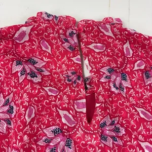 Joie Blouse Womens Medium Pink Floral Mock Neck Long Sleeve Chiffon Lined Top thumbnail 7